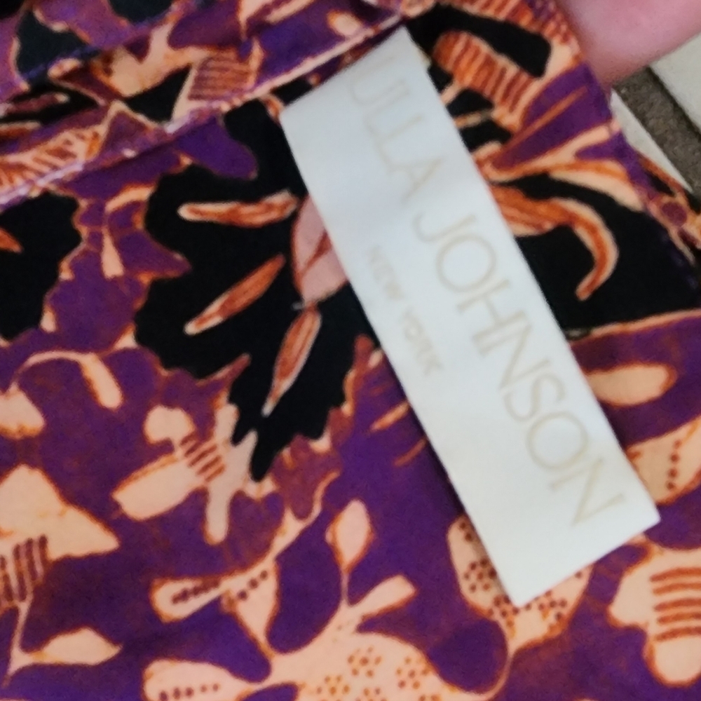 Ulla‎ Johnson Floral Purple and Orange Women's Top, Size 8, Cotton. - Picture 5 of 8